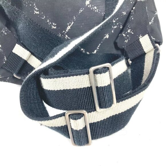 CHANEL Old travel line backpack bag Backpack Nylon Black/White main image 7
